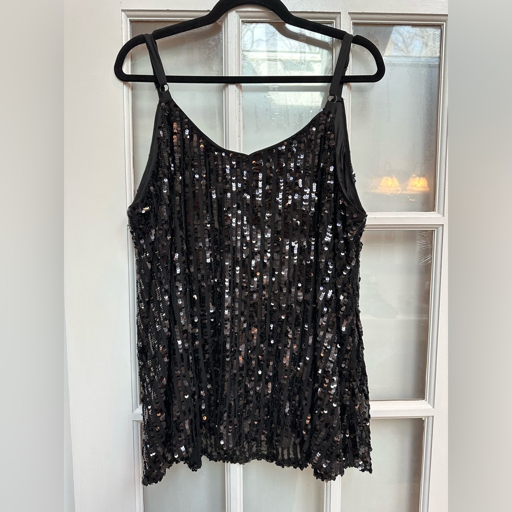 Torrid Whimsigoth Party Black Chic Sophie Sequin Swing Cami Top Plus Size 3X - Picture 5 of 13